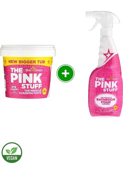 The Pink Stuff Mucizevi Miracle Temizlik Macunu 850GR - Mucizevi Banyo Köpük Temizleyici 750ML