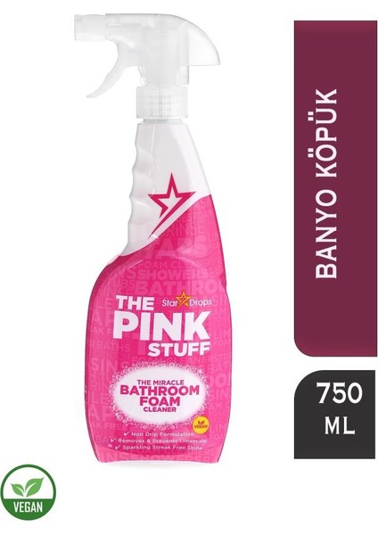 The Pink Stuff Mucizevi Miracle Temizlik Macunu 850GR - Mucizevi Banyo Köpük Temizleyici 750ML