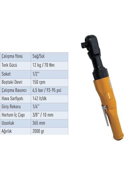 1/2 Cırcır Kolu UNAT5054