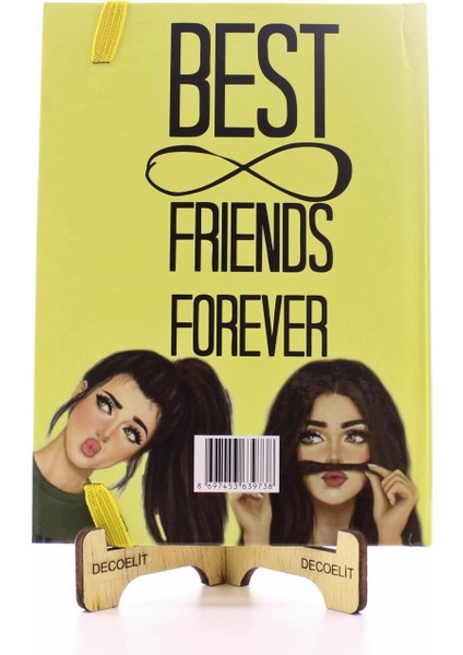 Lastikli Noktalı Sert Kapak Best Friend Defter