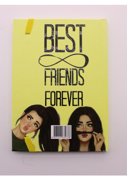 Lastikli Noktalı Sert Kapak Best Friend Defter