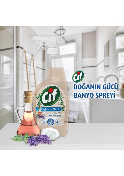 Doğanın Gücü Sprey Temizleyici Banyo İçin Sirke Karbonat Organik Lavanta Yağı İçerir 750 ml