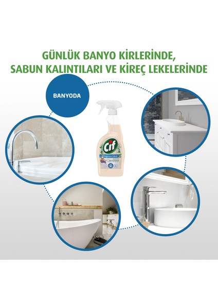 Doğanın Gücü Sprey Temizleyici Banyo İçin Sirke Karbonat Organik Lavanta Yağı İçerir 750 ml