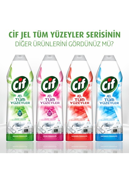 Jel Yüzey Temizleyici Tüm Yüzeyler İçin Yasemin Ferahlığı 750 ML