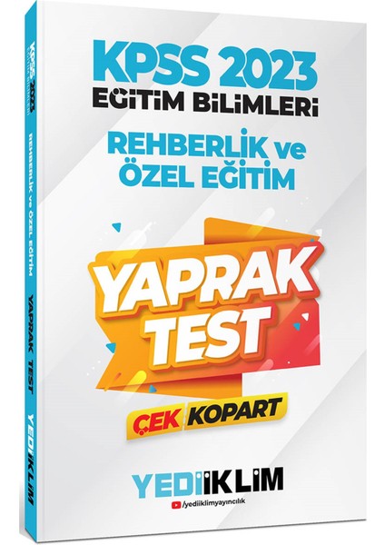 KPSS 2023 Eğitim Bilimleri Rehberlik ve Özel Eğitim Çek Kopart Yaprak Test