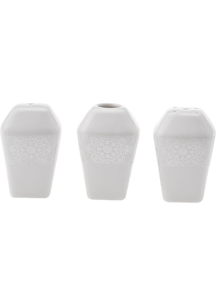 New Suha Cream 60 Parça 12 Kişilik Porselen Yemek Takımı Kare