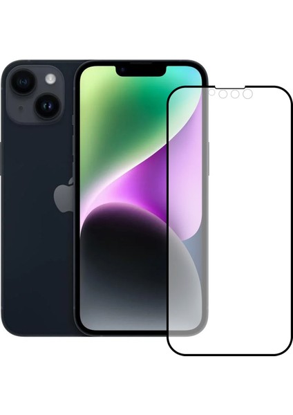 Apple iPhone 14 Ekran Koruyucu Seramik Mat Nano 9d Tam Kaplama Siyah