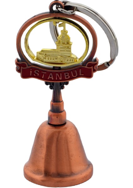 İstanbul Kız Kulesi Bakır Renk Metal Anahtarlık 7 cm