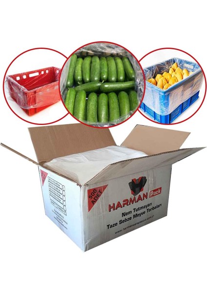 50X70 Cmkasa Torbası, 500 Adet Harman Sera Plastik Körüklü Koli Torbası, Salatalık Patlıcan Meyve Sebze Koruma Torbası, Kasa Poşeti, Ekmek Kasası Poşeti