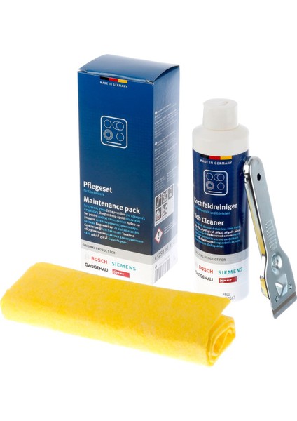 Cam Seramik Ocaklar İçin Temizleyici Sıvı 250 ml + Kazıyıcı + Temizlik Bezi