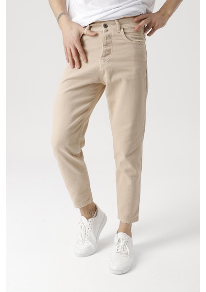 Erkek Krem Boyfriend Kot Pantolon fiyatları