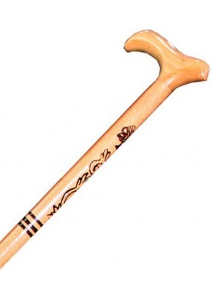 Ahşap Işlemeli Baston Ağaç Baston Kayın Gürgen Ağacı Baston
