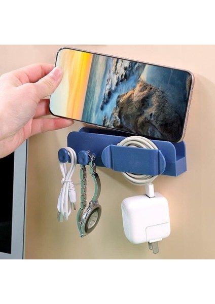 2 Adet Pratik Kablo Düzenleyici Telefon Şarj Standı Kablo Sabitleyici Duvar Fayans Cam Kablo Tutucu
