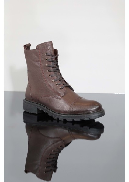 1350 Deri Fermuarlı Erkek Spor Bot - NKT01350-KAHVERENGI-43 fiyatları