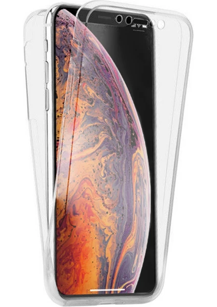 Apple iPhone Xs (5.8'') Kılıf 6 Tarafı Tam Full Koruma 360 Clear Soft Şeffaf