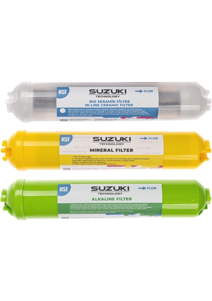 10 Inç Açık Kasa Su Arıtma Cihazı Tam Set (8 Filtre) Mineral, Detoks ve Alkali Filtre Ilaveli modelleri