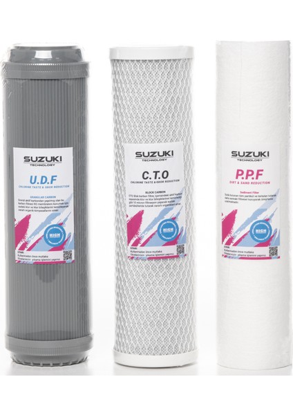 10 Inç Açık Kasa Su Arıtma Cihazı Tam Set (8 Filtre) Mineral, Detoks ve Alkali Filtre Ilaveli fırsatları