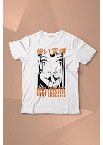 Bad Habbits Japonca Kötü Alışkanlık Baskılı Çocuk T-Shirt
