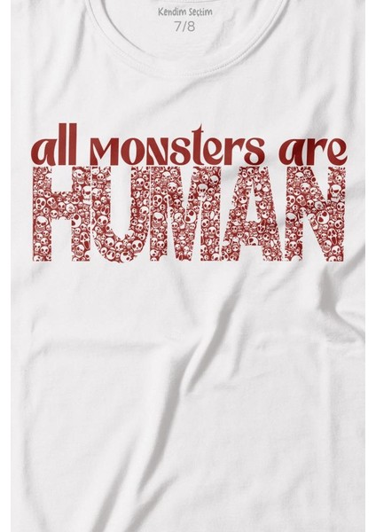 All Monsters Are Human Kurukafa Canavar Baskılı Çocuk T-Shirt fiyatları