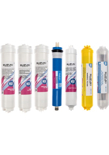 Kapalı Kasa Su Arıtma Cihazı Tam Set (7 Filtre) Mineral ve Detoks Filtre Ilaveli