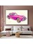 Pembe Eski Model Coupe Koleksiyon Araba Çizimi Kanvas Tablo 1