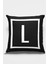 43X43 Cm Siyah Tay Tüyü Döşemelik Premium Kumaş Dekoratif Çift Taraflı L Harfli Yastık Kılıfı KRL606 3