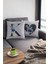 43X43 Cm Gri Tay Tüyü Döşemelik Premium Kumaş Dekoratif Çift Taraflı K Harfli Kırlent Kılıfı KRL574 2