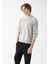 Erkek Mavi Logo Baskılı Bisiklet Yaka Gri Sweatshirt 0610704-80196 1