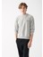 Erkek Mavi Logo Baskılı Bisiklet Yaka Gri Sweatshirt 0610704-80196 2