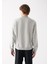 Erkek Mavi Logo Baskılı Bisiklet Yaka Gri Sweatshirt 0610704-80196 4