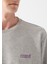 Erkek Mavi Logo Baskılı Bisiklet Yaka Gri Sweatshirt 0610704-80196 5