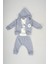 Unisex Bebek Kapşonlu 3lü Fitilli Takım 1