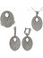 Gümüş Beyaz Taşlı Oval Bayan Set 2