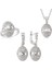 Gümüş Zirkon Taşlı Oval Bayan Set 1