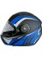 Jk-20 115 Modeli Güneş Vizörlü Çeneden Açılır Kask - Mavi/siyah - L 1