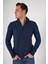 Indigo Erkek Pamuklu Fermuarlı Dik Yaka Triko Kazak TRIST-1191 1