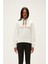 Frost Kapüşonlu Kadın Beyaz Sweatshirt 1