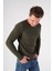 Erkek Haki %100 Pamuk Bisiklet Yaka Triko Kazak TRIST-1194 3