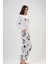 Kadın Polar Uzun Kol Beyaz Pijama Takımı 203042-0356 5