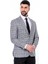 Siyah Mavi Ekose Desenli Slim Fit Ceket 1