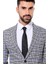 Siyah Mavi Ekose Desenli Slim Fit Ceket 2