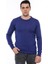 Lacivert Bisiklet Yaka Slimfit Desensiz Triko 3