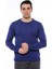 Lacivert Bisiklet Yaka Slimfit Desensiz Triko 4