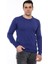 Lacivert Bisiklet Yaka Slimfit Desensiz Triko 5