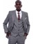Ekose Desen Gri Yelekli Slim Fit Takım Elbise 4