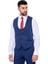 Lacivert Sivri Yaka Slim Fit Yelekli Takım Elbise 5