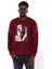 Bordo Taşlı Baskılı Sweatshirt 1