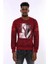 Bordo Taşlı Baskılı Sweatshirt 3