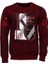 Bordo Taşlı Baskılı Sweatshirt 5