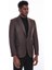 Kendinden Desenli Kahverengi Slim Fit Ceket 4